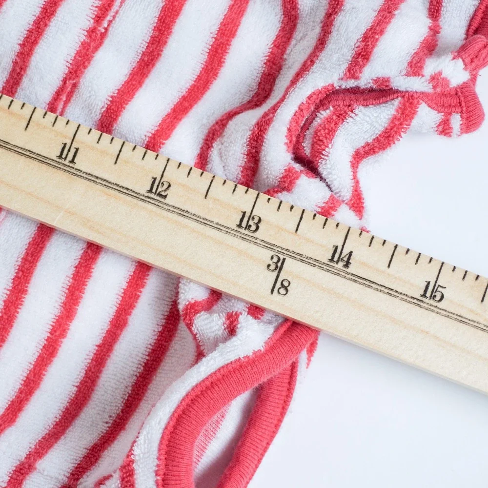 Baby Gap Terry Cloth Romper Newborn Red White Striped Swim Coverup